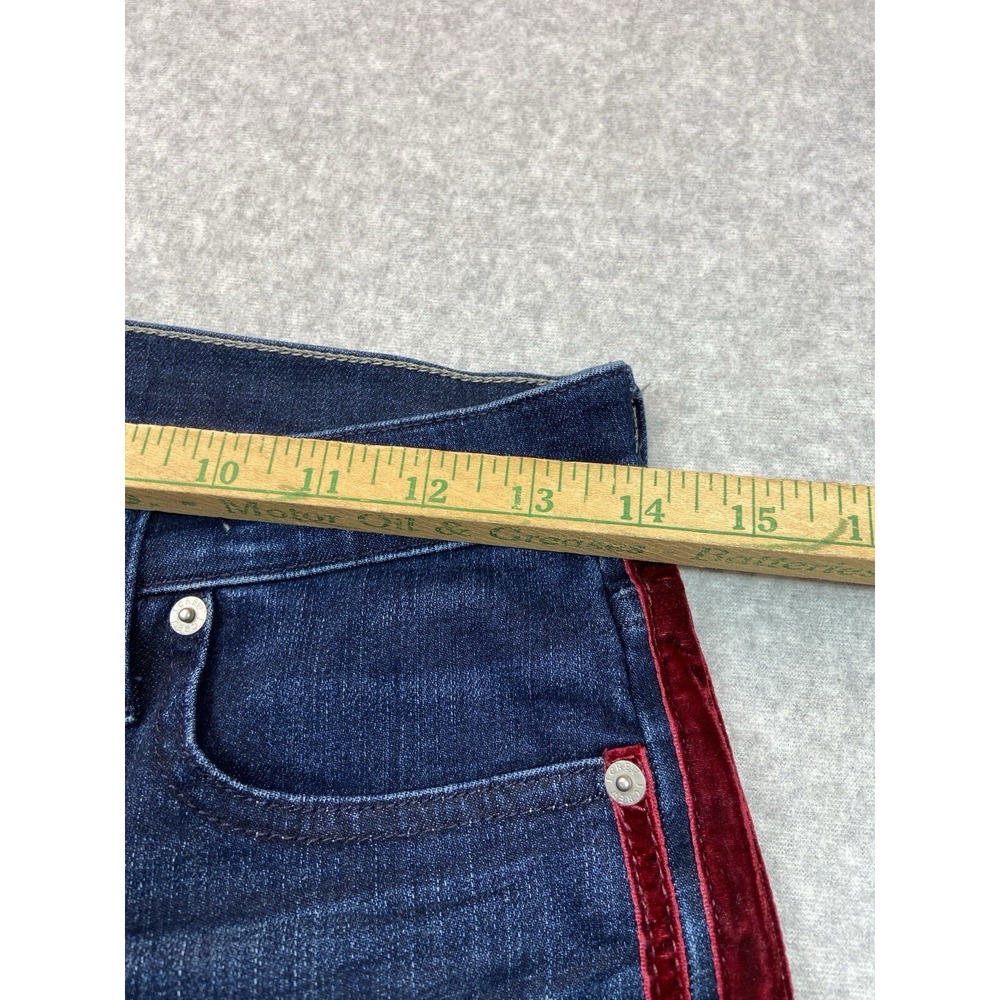 J.Crew Jeans Womens 27 Blue Vintage Straight Red Side Stripe Stretch‎ Denim - Picture 3 of 13